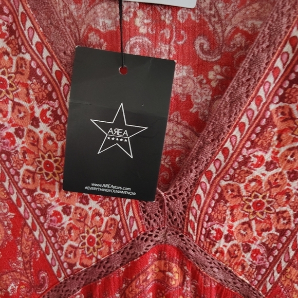 Area Stars His Mix Print Long Sleeve Dress M - Picture 8 of 15